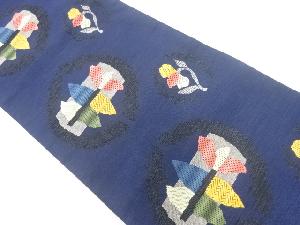 抽象花模様織出し名古屋帯